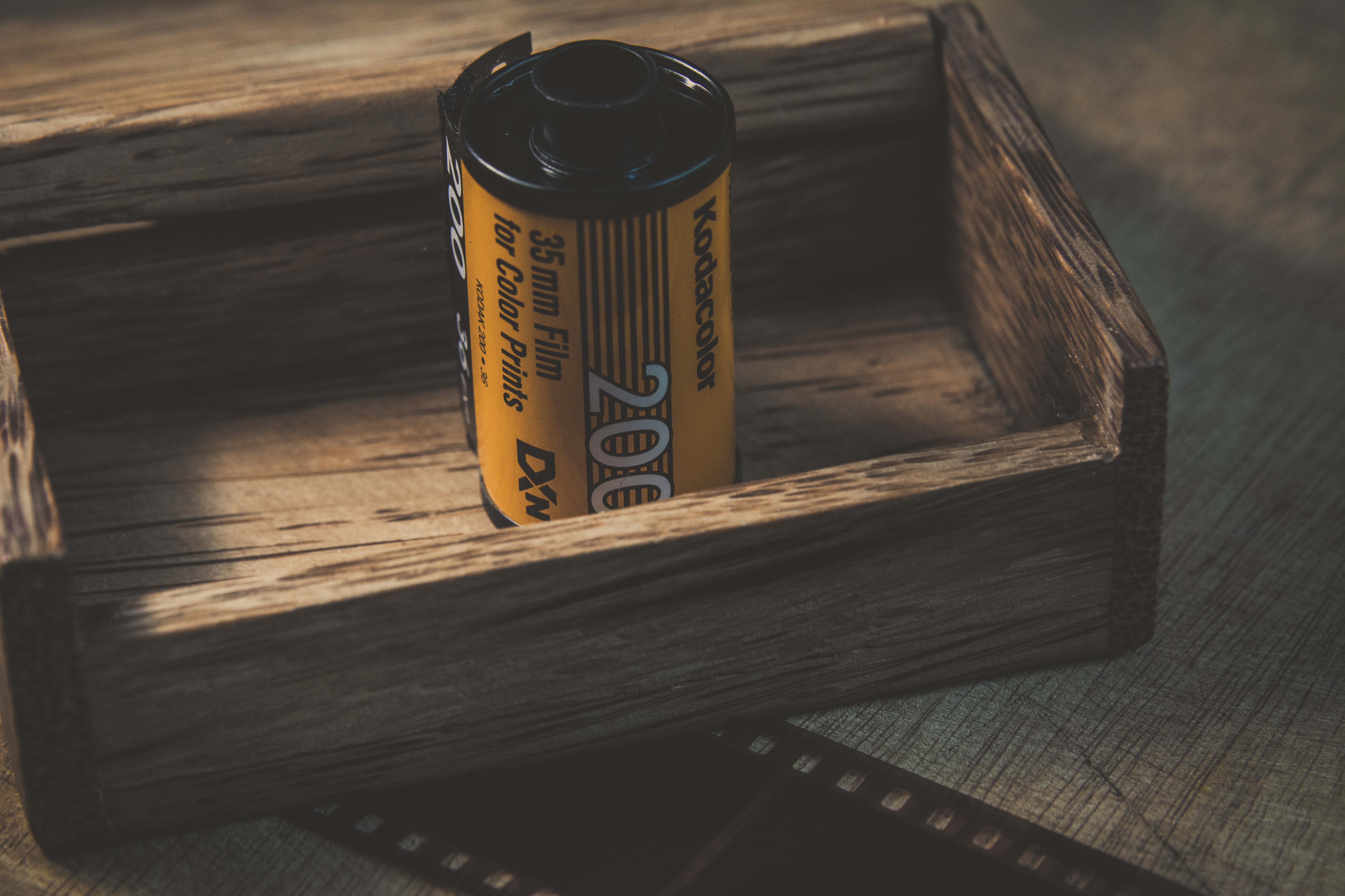 film roll, kodak, vintage crate